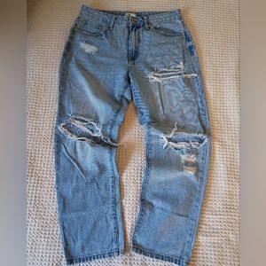 Forever 21 Women's Light Blue Distressed Jeans